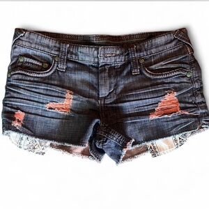 90s Distressed Denim short Shorts y2k low-rise